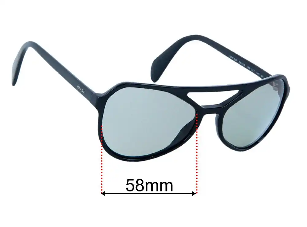 Sunglass Fix Lentilles de Remplacement pour Prada SPR22R - 58mm Wide Sunglass Fix Lentilles de Remplacement pour Prada SPR22R - 58mm Wide