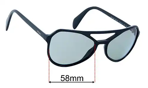 Sunglass Fix Lentilles de Remplacement pour Prada SPR22R - 58mm Wide Prada SPR22R Lentilles de Remplacement 58mm wide