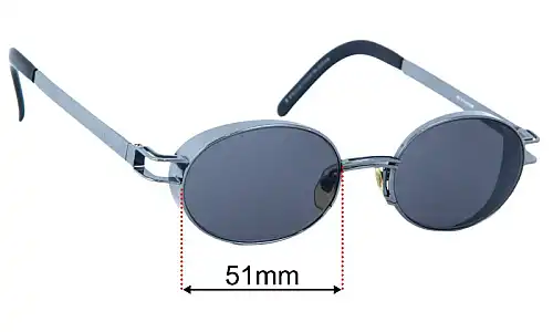 Sunglass Fix Lentilles de Remplacement pour Yohji Yamamoto YY5102 - 51mm Wide Yohji Yamamoto YY5102 Lentilles de Remplacement 51mm wide