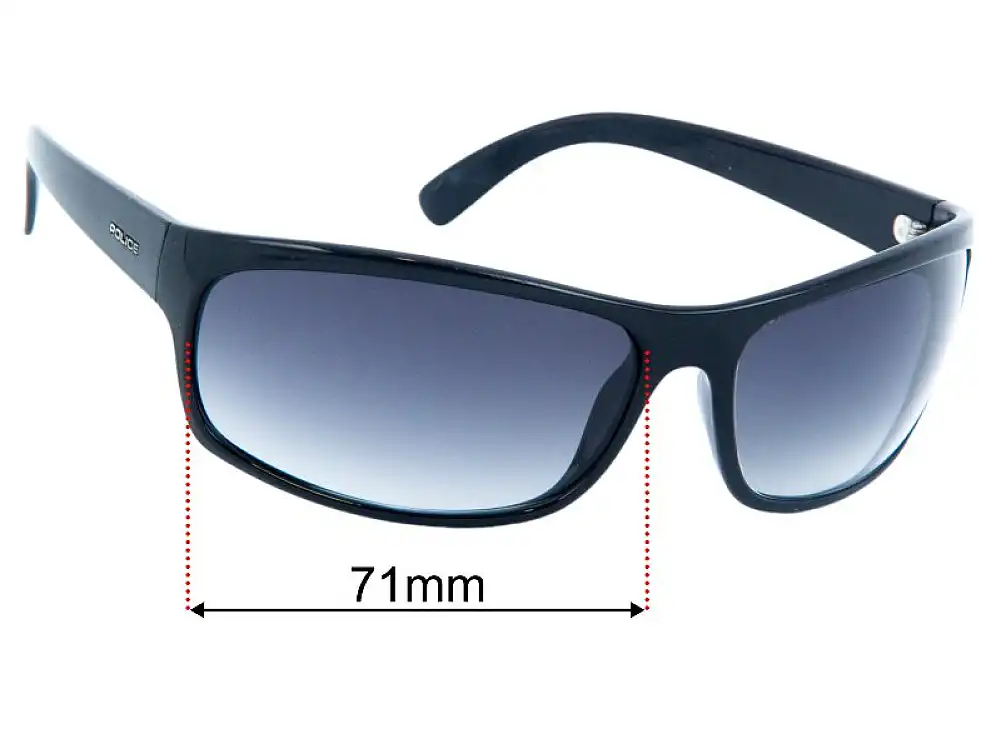 Sunglass Fix Lentilles de Remplacement pour Police Spectrum 1 S1863 - 71mm Wide Sunglass Fix Lentilles de Remplacement pour Police Spectrum 1 S1863 - 71mm Wide
