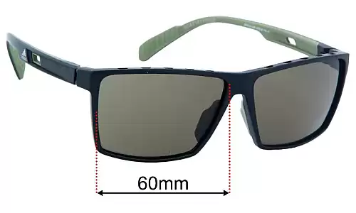 Sunglass Fix Lentilles de Remplacement pour Adidas SP0034 - 60mm Wide Adidas SP0034 Lentilles de Remplacement 60mm wide