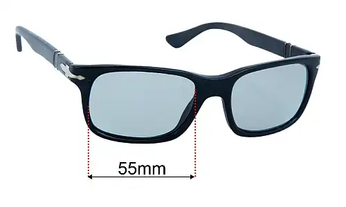 Sunglass Fix Lentilles de Remplacement pour Persol 3048-S - 55mm Wide Persol 3048-S Lentilles de Remplacement 55mm wide