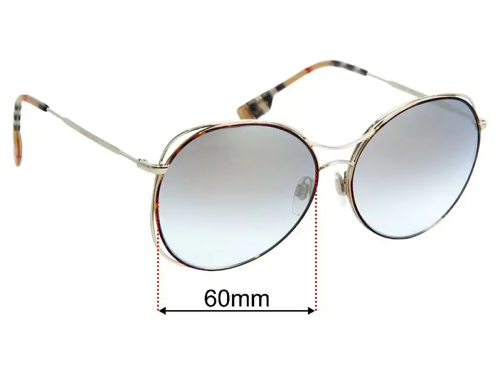 Sunglass Fix Lentilles de Remplacement pour Burberry B 3105 - 60mm Wide Sunglass Fix Lentilles de Remplacement pour Burberry B 3105 - 60mm Wide