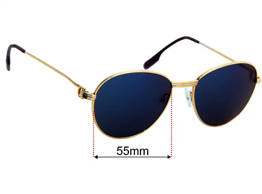Sunglass Fix Verres de Remplacement pour Cartier Louis Sapphire - 55mm Wide Sunglass Fix Verres de Remplacement pour Cartier Louis Sapphire - 55mm Wide