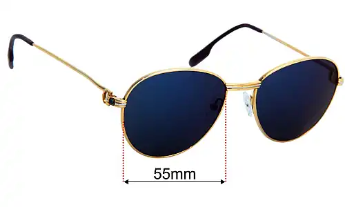 Sunglass Fix Verres de Remplacement pour Cartier Louis Sapphire - 55mm Wide Cartier Louis Sapphire Verres de Remplacement 55mm wide