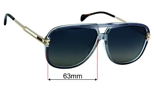 Sunglass Fix Verres de Remplacement pour Gucci GG1105S - 63mm Wide Gucci GG1105S Verres de Remplacement 63mm wide