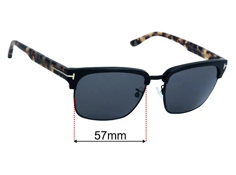 Sunglass Fix Lentilles de Remplacement pour Tom Ford River TF367 - 57mm Wide Sunglass Fix Lentilles de Remplacement pour Tom Ford River TF367 - 57mm Wide