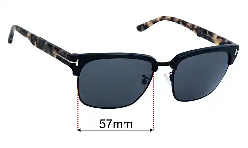Sunglass Fix Lentilles de Remplacement pour Tom Ford River TF367 - 57mm Wide Tom Ford River TF367 Lentilles de Remplacement 57mm wide