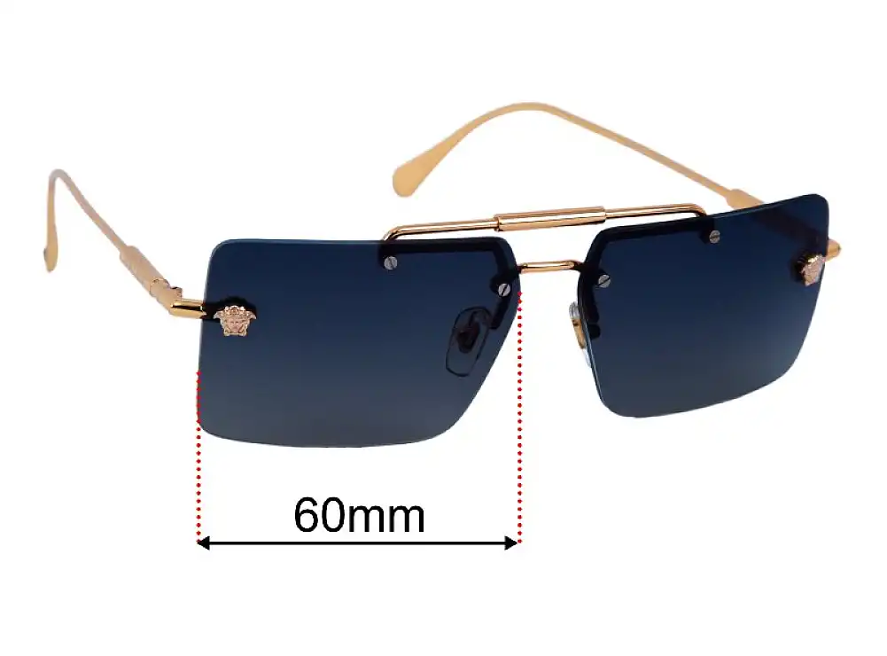 Sunglass Fix Verres de Remplacement pour Versace MOD 2245 - 60mm Wide Sunglass Fix Verres de Remplacement pour Versace MOD 2245 - 60mm Wide
