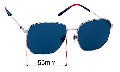 Sunglass Fix Lentilles de Remplacement pour Gucci GG0396O - 56mm Wide Gucci GG0396O Lentilles de Remplacement 56mm wide