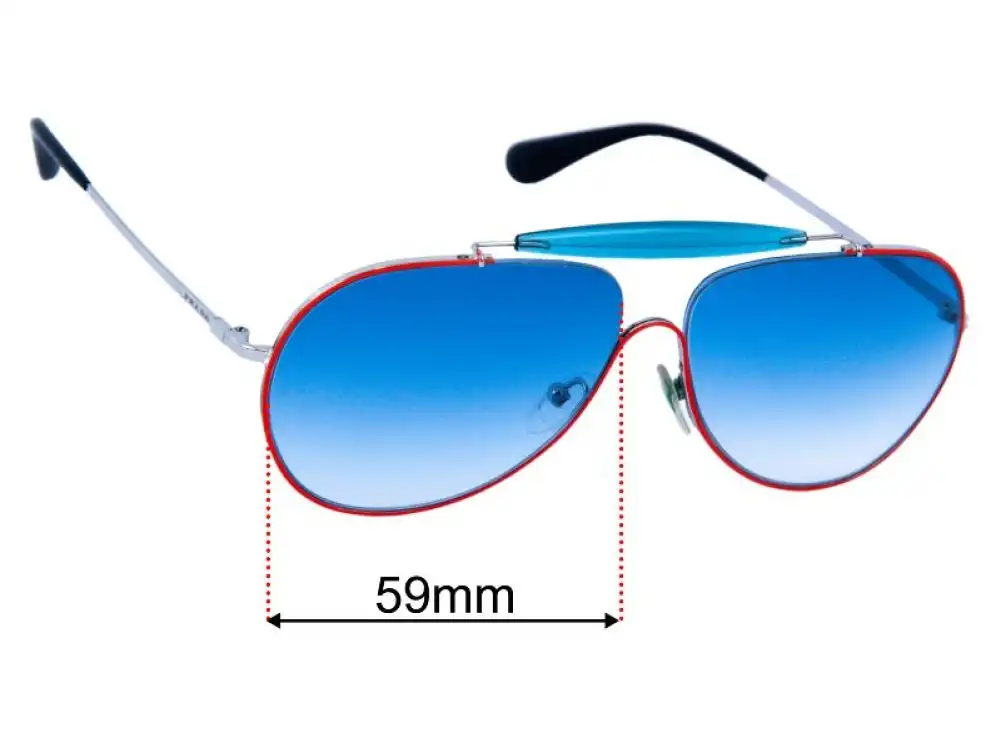 Sunglass Fix Lentilles de Remplacement pour Prada SPR56S - 59mm Wide Sunglass Fix Lentilles de Remplacement pour Prada SPR56S - 59mm Wide