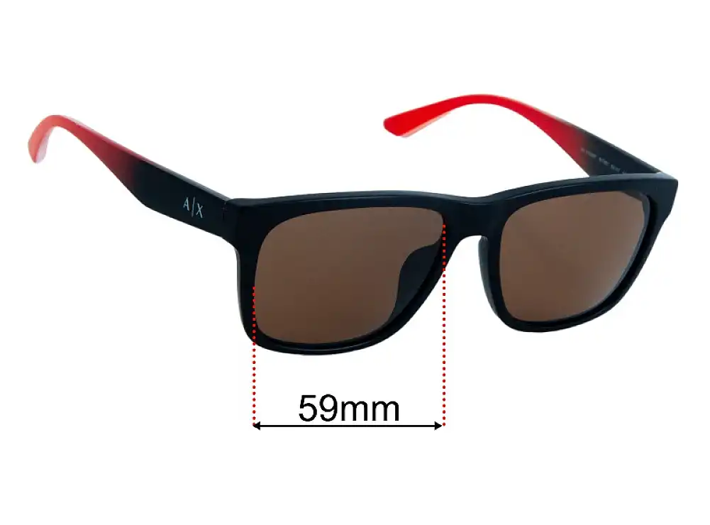 Sunglass Fix Verres de Remplacement pour Armani Exchange AX 4135SF - 59mm Wide Sunglass Fix Verres de Remplacement pour Armani Exchange AX 4135SF - 59mm Wide