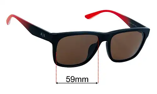 Sunglass Fix Verres de Remplacement pour Armani Exchange AX 4135SF - 59mm Wide Armani Exchange AX 4135SF Verres de Remplacement 59mm wide