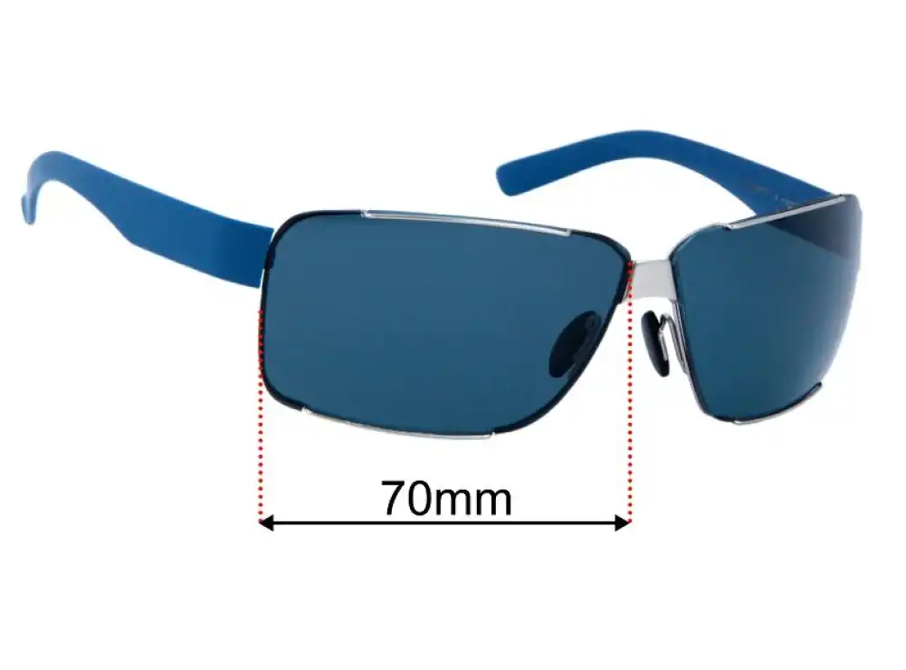 Sunglass Fix Lentilles de Remplacement pour Porsche P 8580 - 70mm Wide Sunglass Fix Lentilles de Remplacement pour Porsche P 8580 - 70mm Wide