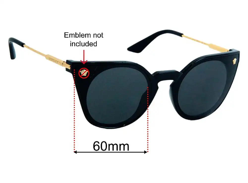 Sunglass Fix Lentilles de Remplacement pour Versace MOD 4410 - 60mm Wide Sunglass Fix Lentilles de Remplacement pour Versace MOD 4410 - 60mm Wide