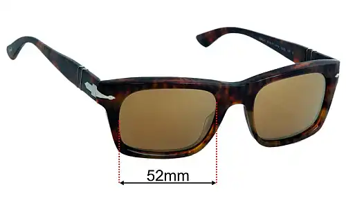 Sunglass Fix Verres de Remplacement pour Persol 3065-S - 52mm Wide Persol 3065-S Verres de Remplacement 52mm wide