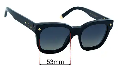 Sunglass Fix Lentilles de Remplacement pour Louis Vuitton Z1523W - 53mm Wide Louis Vuitton Z1523W Lentilles de Remplacement 53mm wide