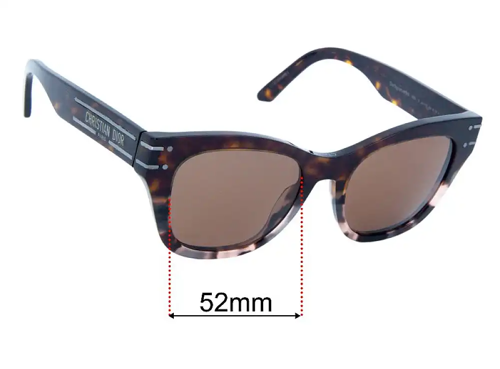 Sunglass Fix Verres de Remplacement pour Christian Dior DiorSignature B4I - 52mm Wide Sunglass Fix Verres de Remplacement pour Christian Dior DiorSignature B4I - 52mm Wide