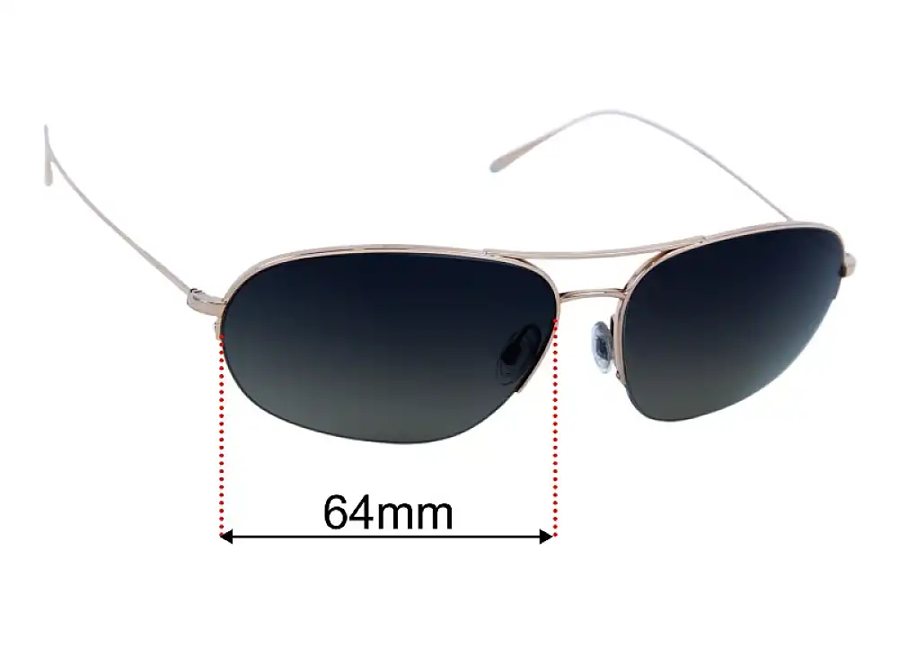Sunglass Fix Verres de Remplacement pour Oliver Peoples OV1304S Kondor - 64mm Wide Sunglass Fix Verres de Remplacement pour Oliver Peoples OV1304S Kondor - 64mm Wide