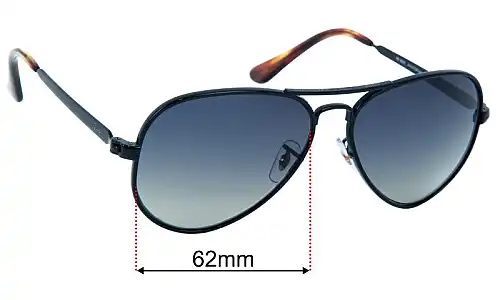 Sunglass Fix Verres de Remplacement pour Ray-Ban RB3925 Aviator Max - 62mm Wide Ray-Ban RB3925 Aviator Max Verres de Remplacement 62mm wide