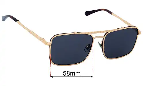 Sunglass Fix Verres de Remplacement pour Louis Vuitton 6142 - 58mm Wide Louis Vuitton 6142 Verres de Remplacement 58mm wide