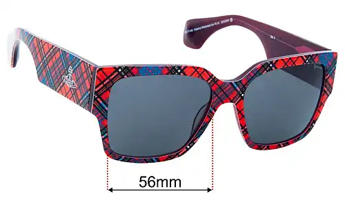 Sunglass Fix Replacement Lenses for Vivienne Westwood Sun Rx 01 - 56mm Wide Vivienne Westwood Sun Rx 01 Replacement Lenses 56mm wide