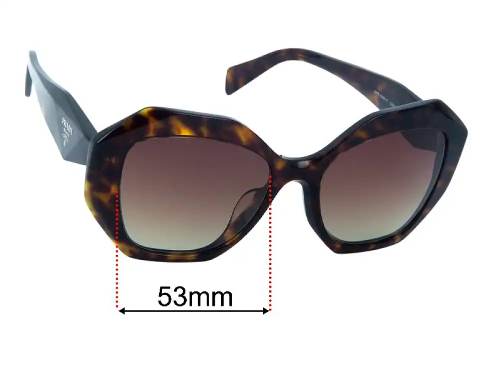 Sunglass Fix Replacement Lenses for Prada SPR16W-F - 53mm Wide Sunglass Fix Replacement Lenses for Prada SPR16W-F - 53mm Wide