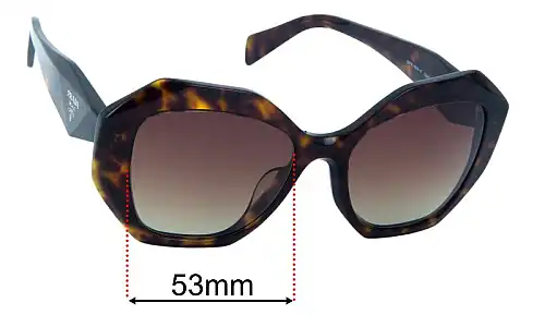 Sunglass Fix Replacement Lenses for Prada SPR16W-F - 53mm Wide Prada SPR16W-F Replacement Lenses 53mm wide