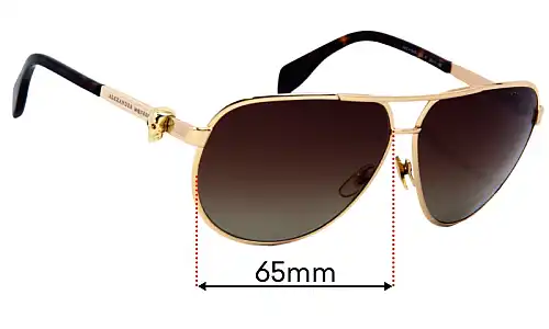 Sunglass Fix Lentilles de Remplacement pour Alexander McQueen AMQ 4156/S - 65mm Wide Alexander McQueen AMQ 4156/S Lentilles de Remplacement 65mm wide