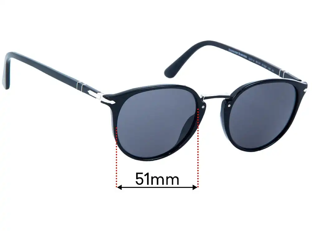 Sunglass Fix Lentilles de Remplacement pour Persol 3210-S Typewriter Edition - 51mm Wide Sunglass Fix Lentilles de Remplacement pour Persol 3210-S Typewriter Edition - 51mm Wide