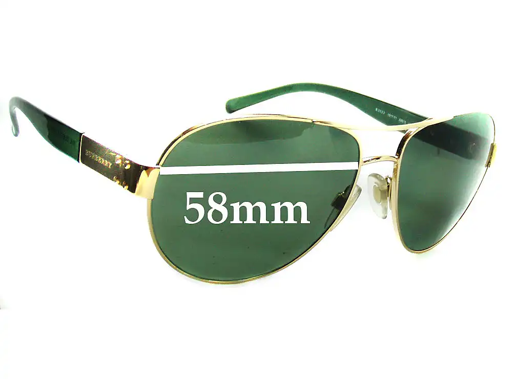 Sunglass Fix Verres de Remplacement pour Burberry B 3022 - 58mm Wide Sunglass Fix Verres de Remplacement pour Burberry B 3022 - 58mm Wide