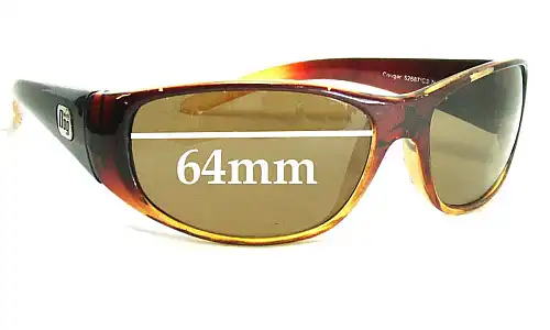 Sunglass Fix Verres de Remplacement pour Dirty Dog Cougar - 64mm Wide Sunglass Fix Verres de Remplacement pour Dirty Dog Cougar - 64mm Wide