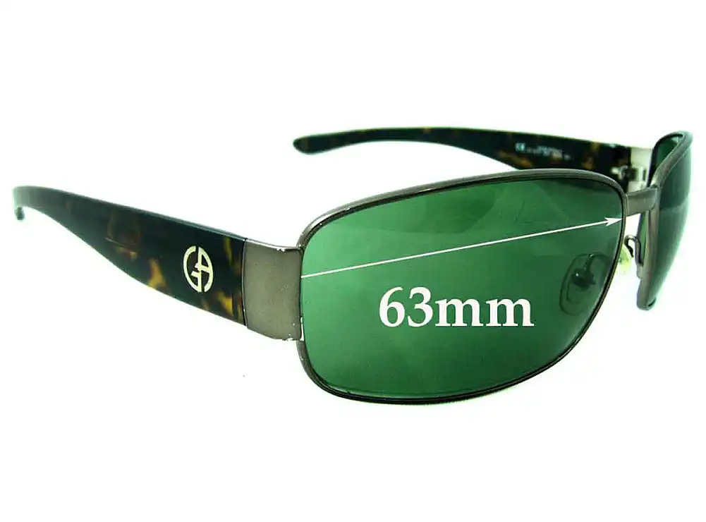Sunglass Fix Verres de Remplacement pour Giorgio Armani 179/S - 63mm Wide Sunglass Fix Verres de Remplacement pour Giorgio Armani 179/S - 63mm Wide