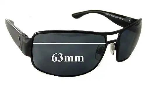 Sunglass Fix Lentilles de Remplacement pour Polo Polo PH 3034 - 63mm Wide Polo Polo PH 3034 Lentilles de Remplacement 63mm wide
