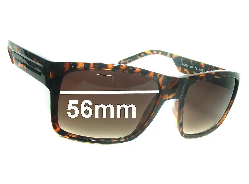 Sunglass Fix Verres de Remplacement pour Armani Exchange AX 238/S - 56mm Wide Sunglass Fix Verres de Remplacement pour Armani Exchange AX 238/S - 56mm Wide
