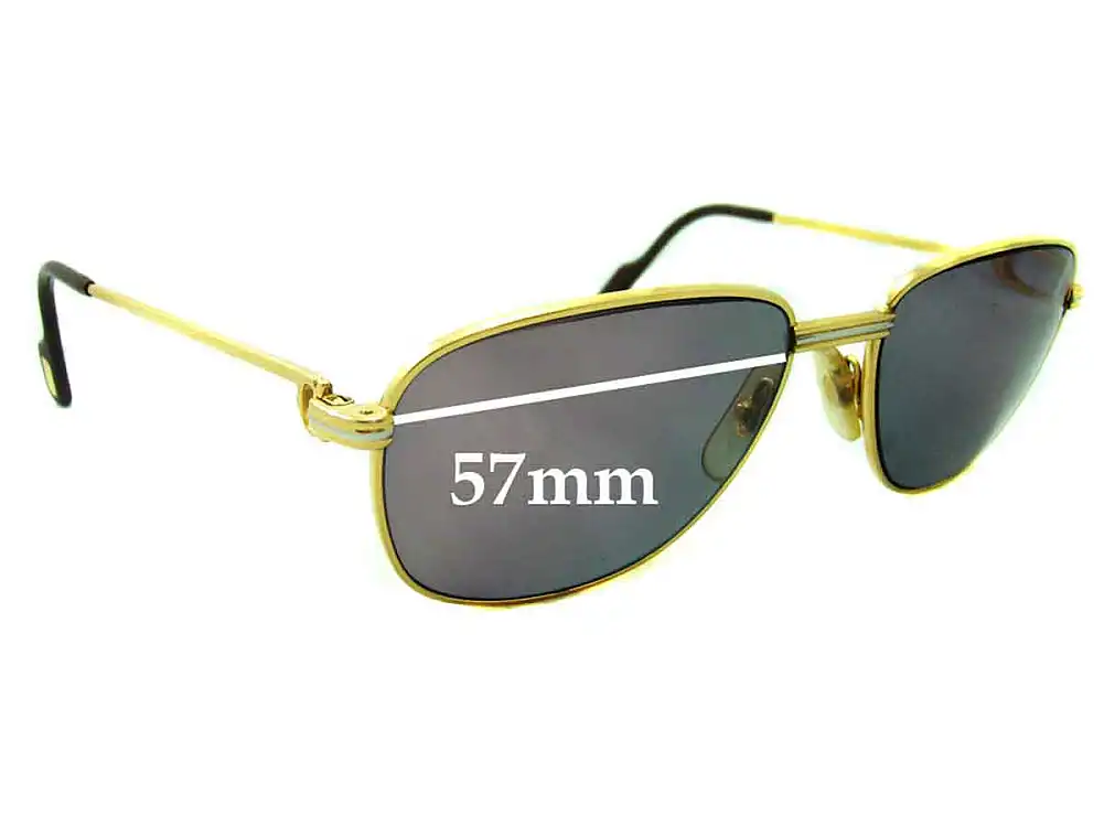 Sunglass Fix Verres de Remplacement pour Cartier CO710 - 57mm Wide Sunglass Fix Verres de Remplacement pour Cartier CO710 - 57mm Wide