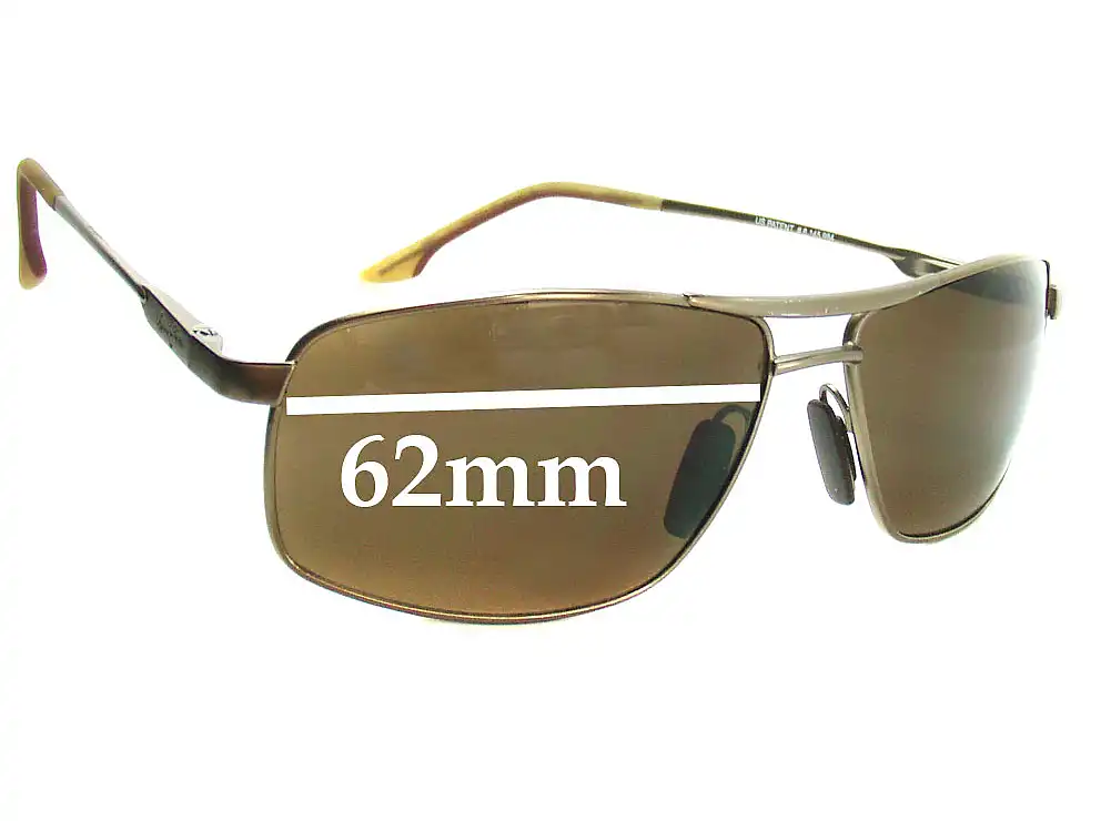 Sunglass Fix Verres de Remplacement pour Maui Jim MJ207 Kapena - 62mm Wide Sunglass Fix Verres de Remplacement pour Maui Jim MJ207 Kapena - 62mm Wide