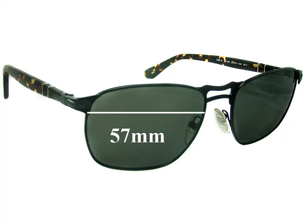 Sunglass Fix Lentilles de Remplacement pour Persol 2380-S - 57mm Wide Sunglass Fix Lentilles de Remplacement pour Persol 2380-S - 57mm Wide