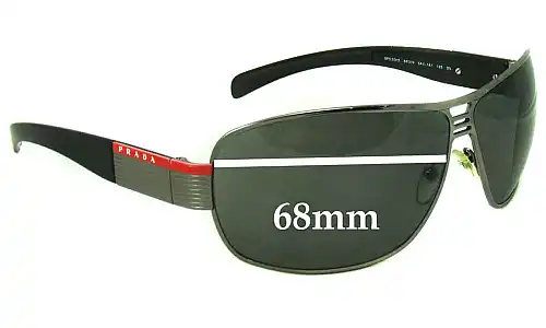 Sunglass Fix Lentilles de Remplacement pour Prada SPS50H & PS50HS - 68mm Wide Prada SPS50H & PS50HS Lentilles de Remplacement 68mm wide
