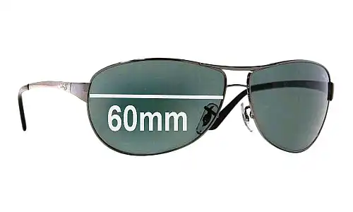 Sunglass Fix Lentilles de Remplacement pour Ray-Ban RB3342 Warrior - 60mm Wide Ray-Ban RB3342 Warrior Lentilles de Remplacement 60mm wide