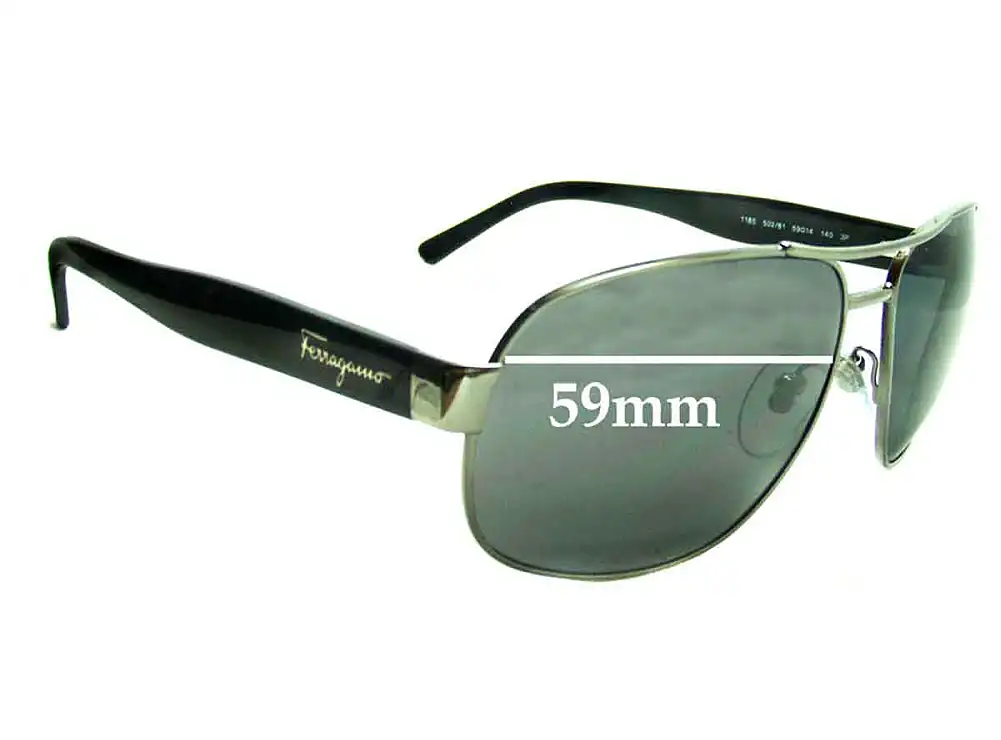 Sunglass Fix Verres de Remplacement pour Salvatore Ferragamo 1185 - 59mm Wide Sunglass Fix Verres de Remplacement pour Salvatore Ferragamo 1185 - 59mm Wide