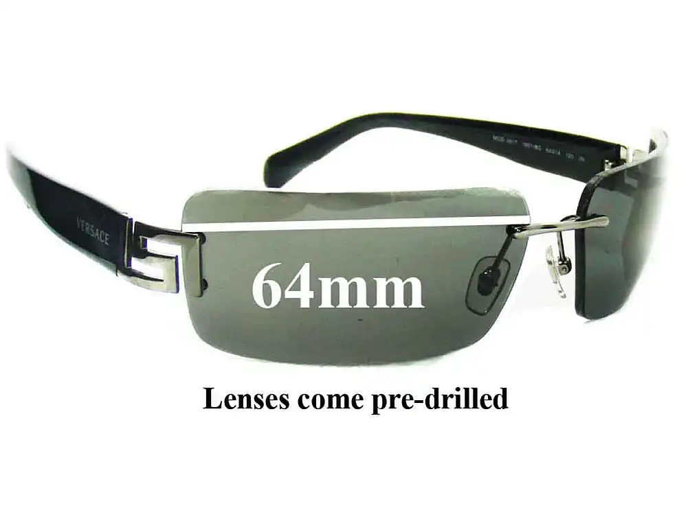 Sunglass Fix Verres de Remplacement pour Versace MOD 2017 - 64mm Wide Sunglass Fix Verres de Remplacement pour Versace MOD 2017 - 64mm Wide