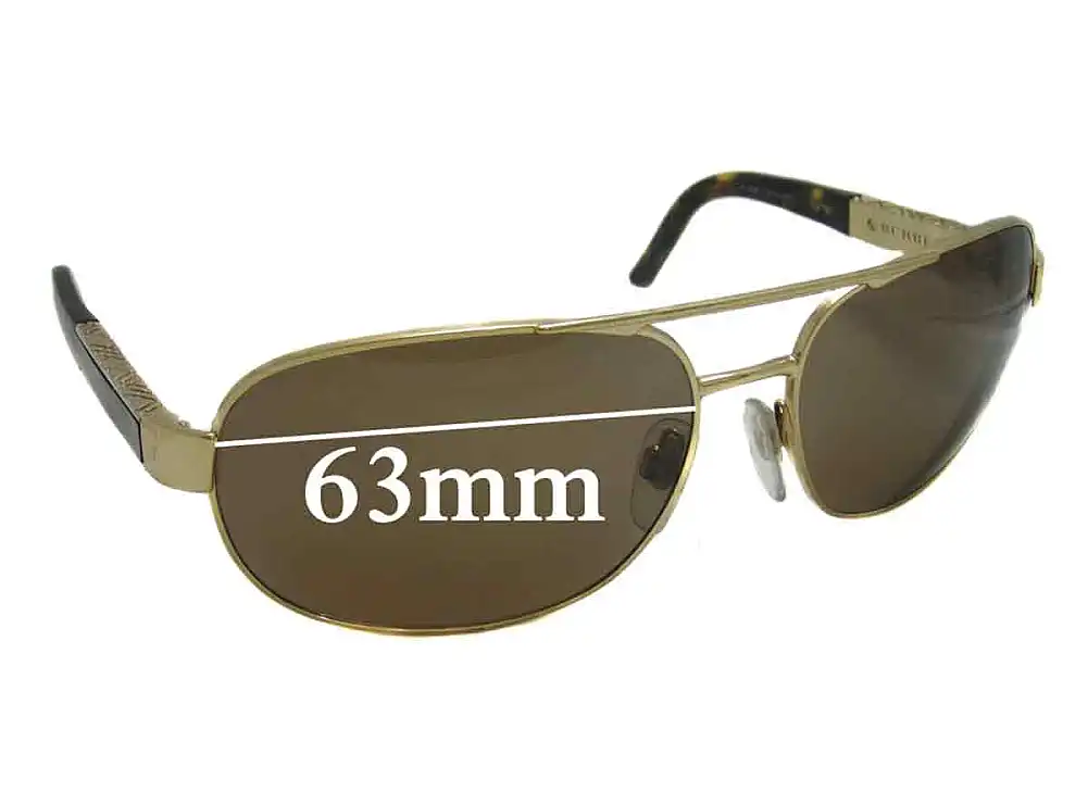 Sunglass Fix Verres de Remplacement pour Burberry B 3039 - 63mm Wide Sunglass Fix Verres de Remplacement pour Burberry B 3039 - 63mm Wide
