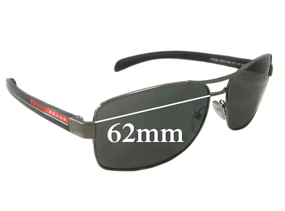 Sunglass Fix Lentilles de Remplacement pour Prada SPS50L - 62mm Wide Sunglass Fix Lentilles de Remplacement pour Prada SPS50L - 62mm Wide