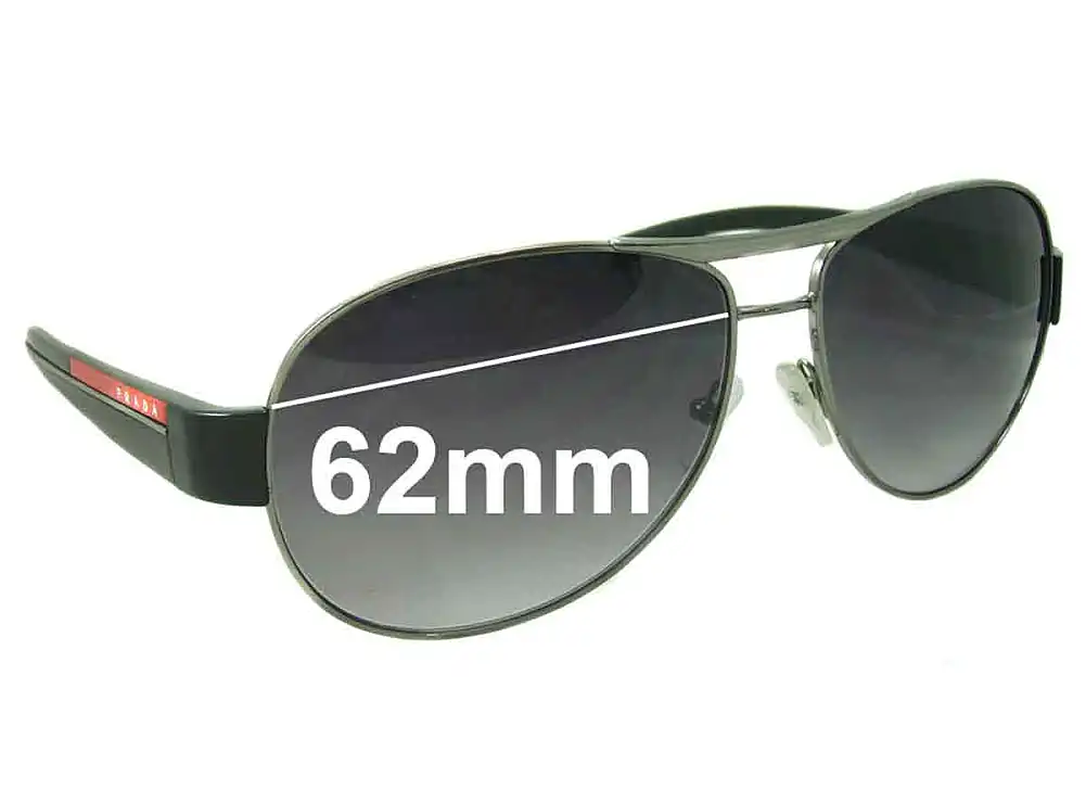 Sunglass Fix Lentilles de Remplacement pour Prada SPS51L & PS51LS - 62mm Wide Sunglass Fix Lentilles de Remplacement pour Prada SPS51L & PS51LS - 62mm Wide