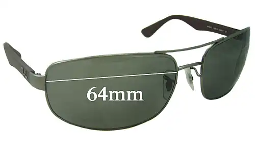 Sunglass Fix Lentilles de Remplacement pour Ray-Ban RB3445 - 64mm Wide Ray-Ban RB3445 Lentilles de Remplacement 64mm wide