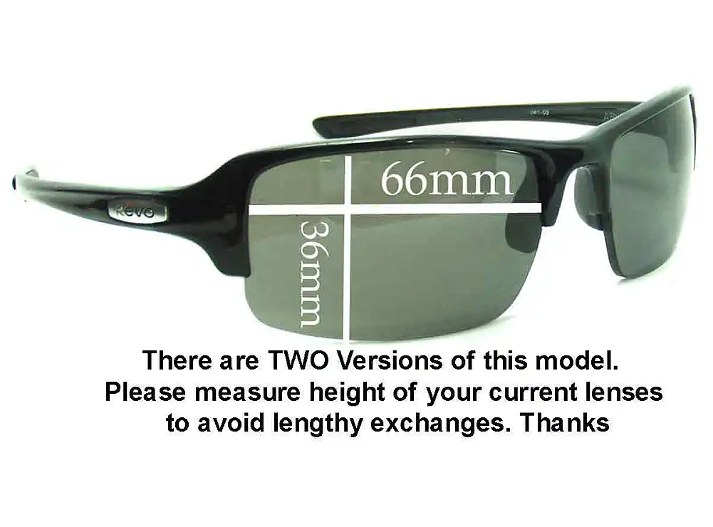 Sunglass Fix Lentilles de Remplacement pour Revo RE4041 Abyss 36mm Tall - 66mm Wide Sunglass Fix Lentilles de Remplacement pour Revo RE4041 Abyss 36mm Tall - 66mm Wide
