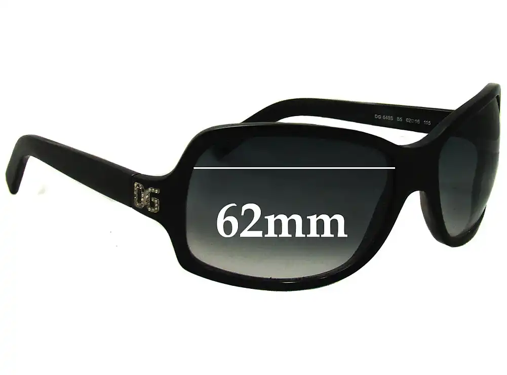 Sunglass Fix Verres de Remplacement pour Dolce & Gabbana DG648S - 62mm Wide Sunglass Fix Verres de Remplacement pour Dolce & Gabbana DG648S - 62mm Wide