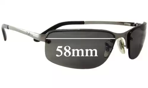 Sunglass Fix Lentilles de Remplacement pour Ray-Ban RAM2062AA - 58mm Wide Ray-Ban RAM2062AA Lentilles de Remplacement 58mm wide