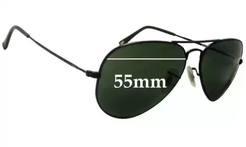 Sunglass Fix Verres de Remplacement pour Ray-Ban RB6049 Aviator - 55mm Wide Sunglass Fix Verres de Remplacement pour Ray-Ban RB6049 Aviator - 55mm Wide